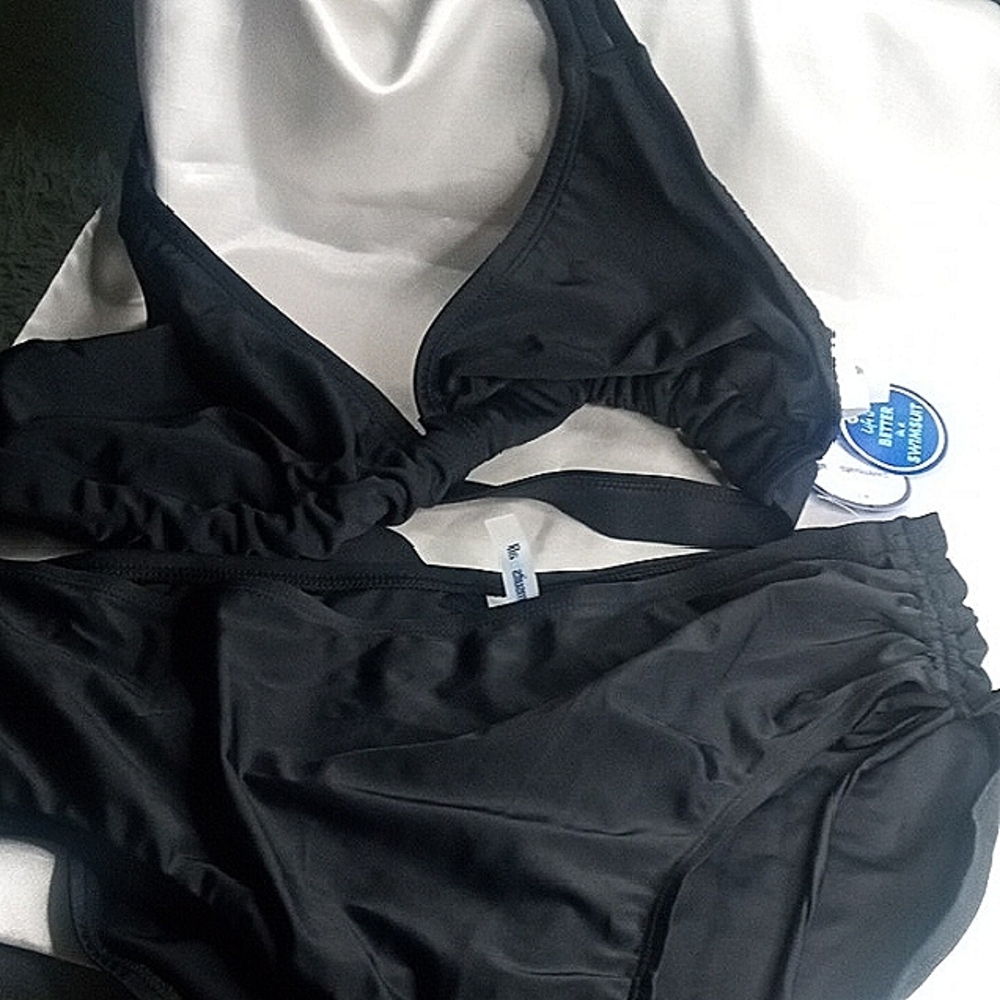 NWT Swimsuits  For All Black Bikini sz.14